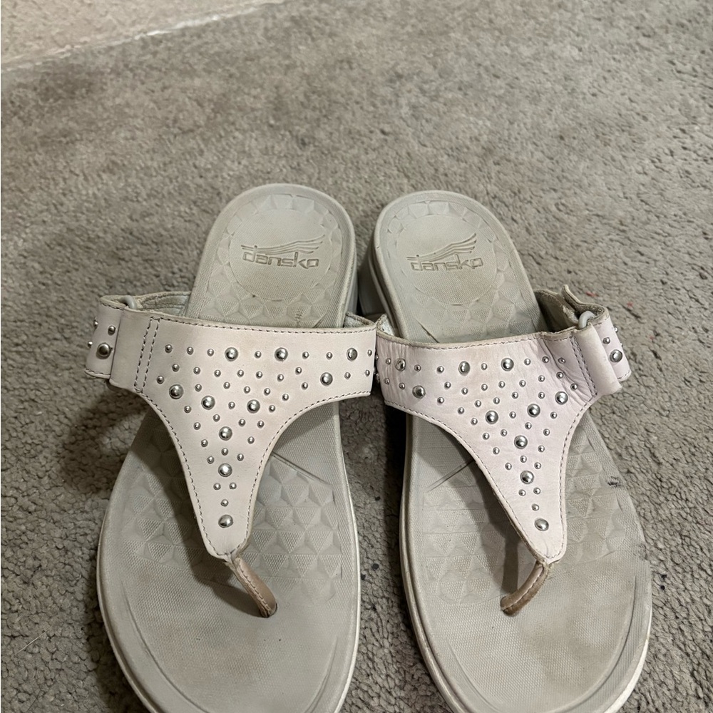 Dansko Women's Cream Studded Sandals